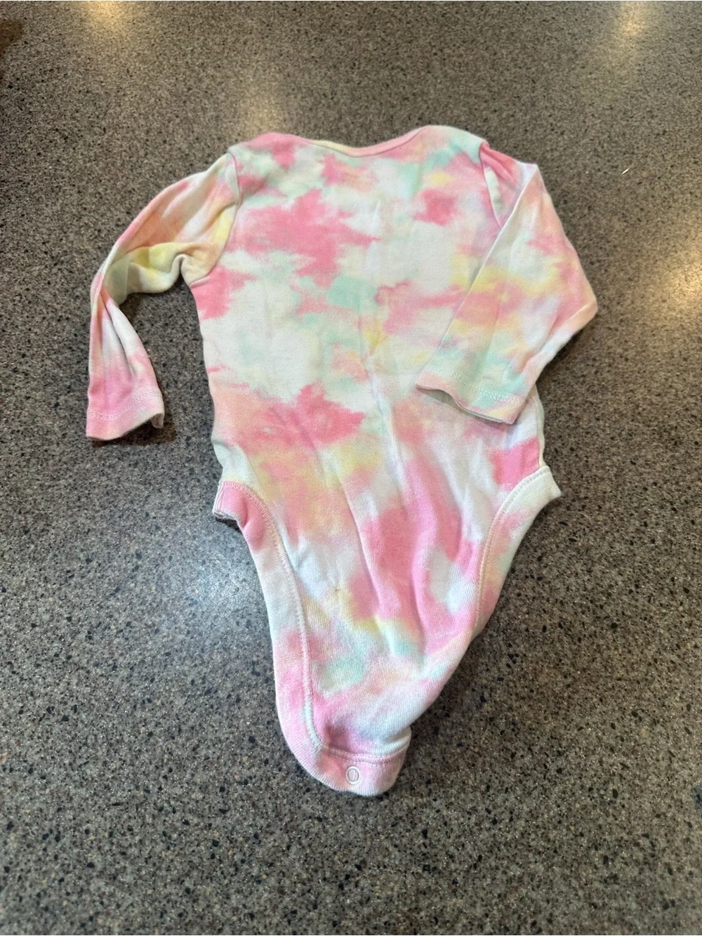 Old Navy Pastel Tie-Dye Long-Sleeve Baby One-Piece